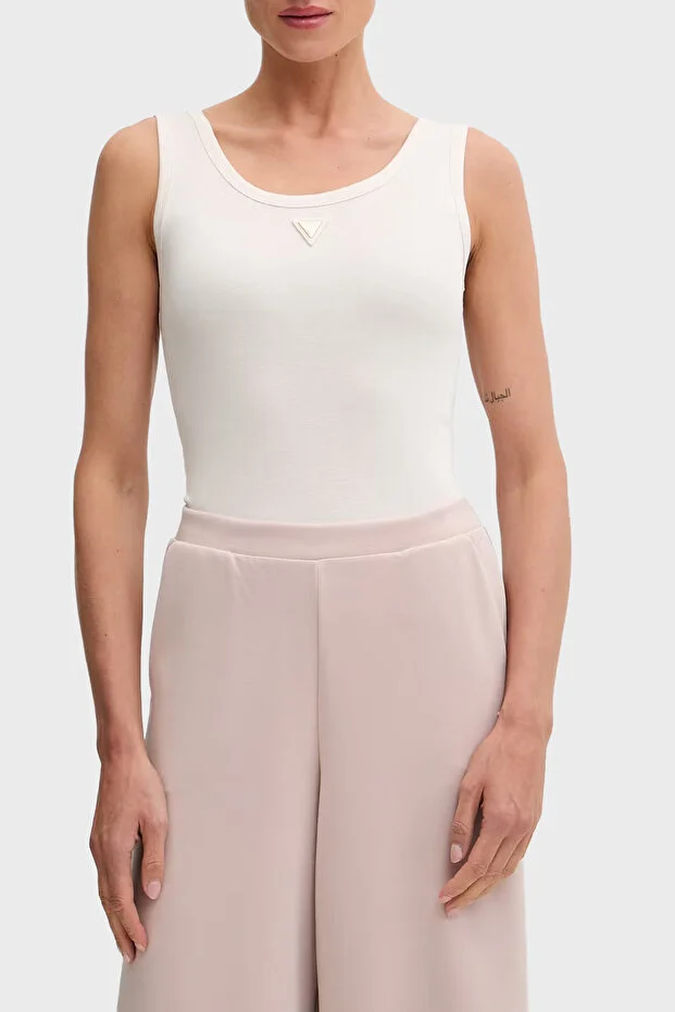 GUESS  Guess Olympe Kadın Aktif Modal T-shırt V6YP09K4312 - EKRU