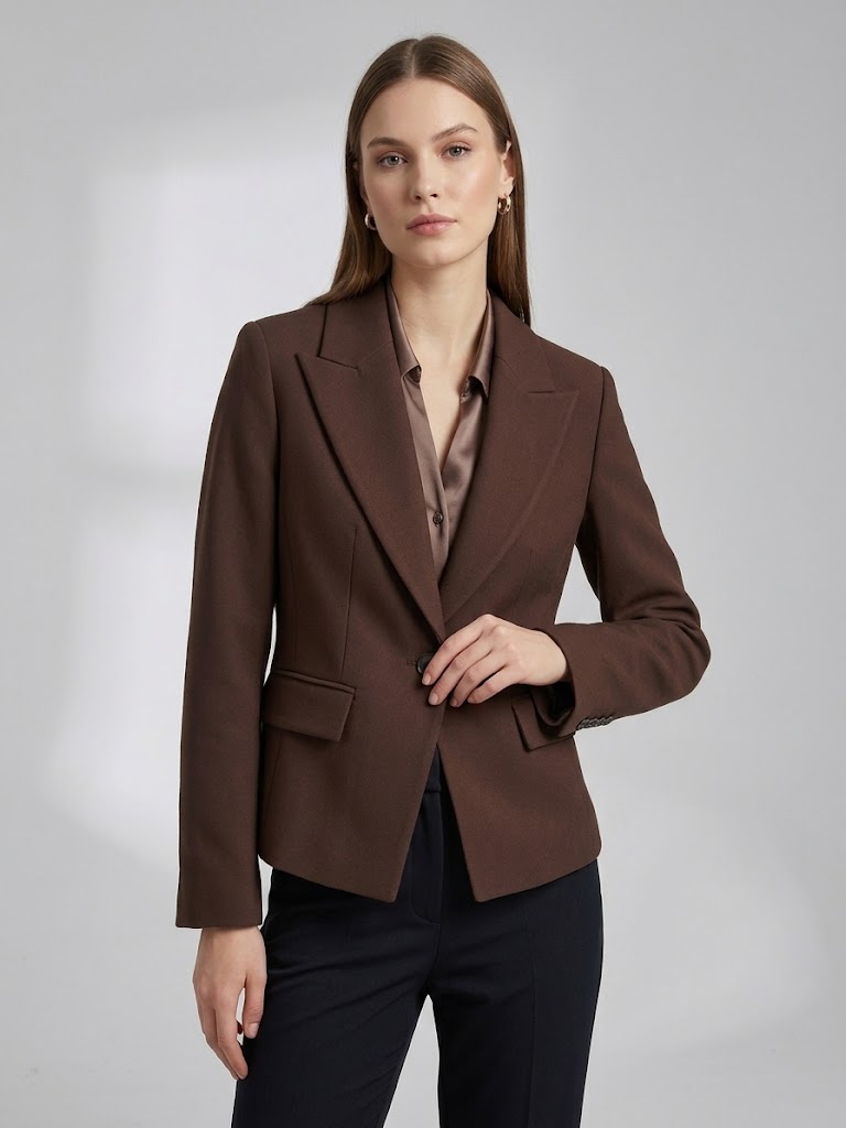 EKOL Sivri Yaka Tek Düğmeli Slim Fit Klasik Blazer Ceket 4041