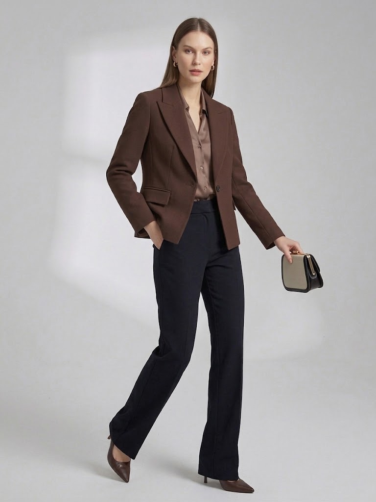 EKOL Sivri Yaka Tek Düğmeli Slim Fit Klasik Blazer Ceket 4041