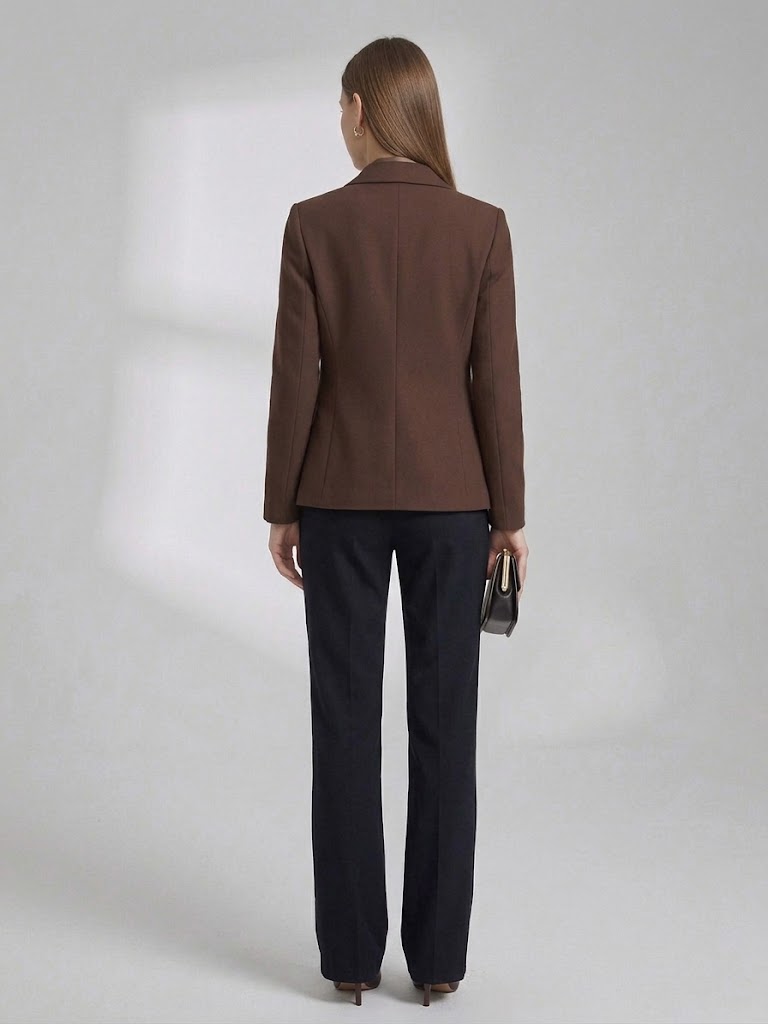 EKOL Sivri Yaka Tek Düğmeli Slim Fit Klasik Blazer Ceket 4041