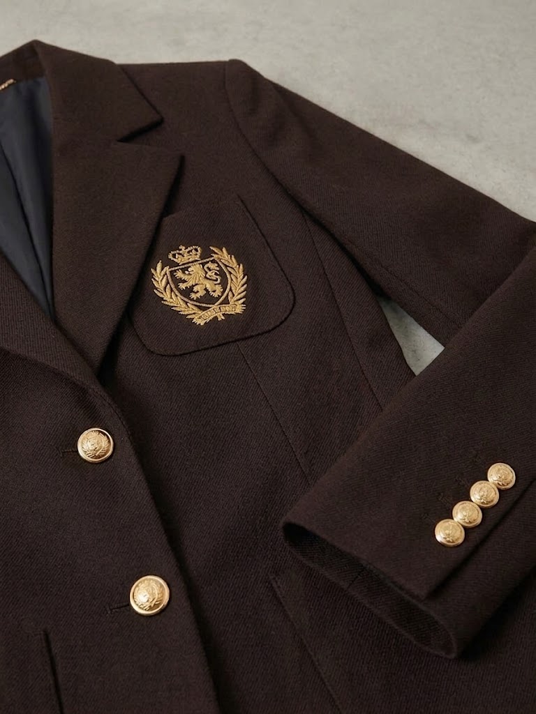 EKOL Kolej Stili Armalı Kruvaze Kesim Blazer 4165 - kahve