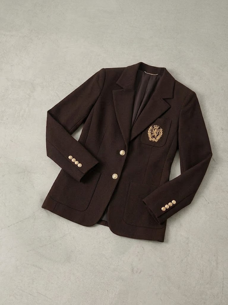 EKOL Kolej Stili Armalı Kruvaze Kesim Blazer 4165 - kahve