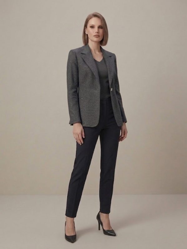 EKOL Cep Detaylı Tek Düğme Blazer Ceket 4201