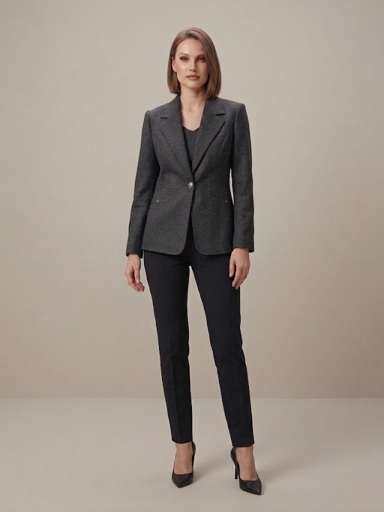 EKOL Cep Detaylı Tek Düğme Blazer Ceket 4201