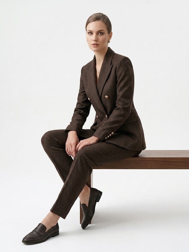 EKOL Kadın Balıksırtı Kruvaze Blazer Ceket 4221
