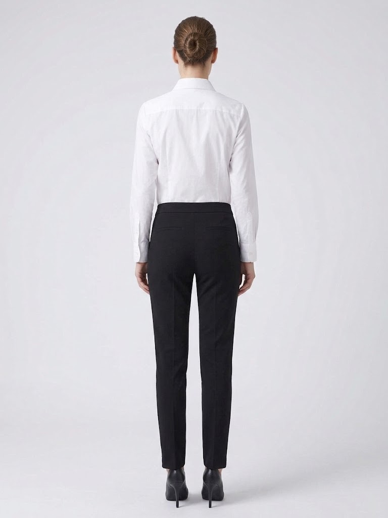EKOL Yüksek Bel Ütü Çizgili Slim Fit Klasik Kumaş Pantolon 4167