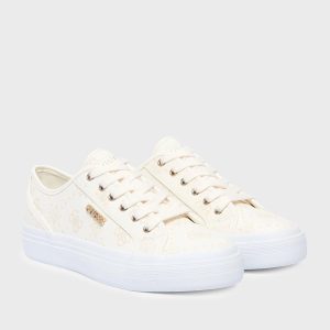 GUESS Jelexa Suni Deri Spor Ayakkabı FLTJ10FAL12 - EKRU