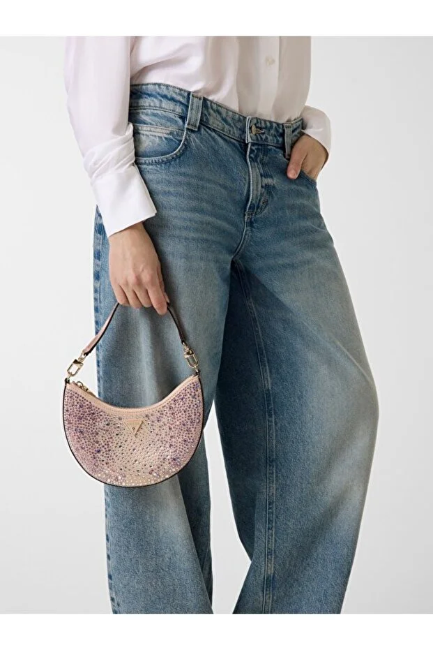GUESS Tasmin Taş Detaylı Hobo Çanta HWEG9931720 - pembe