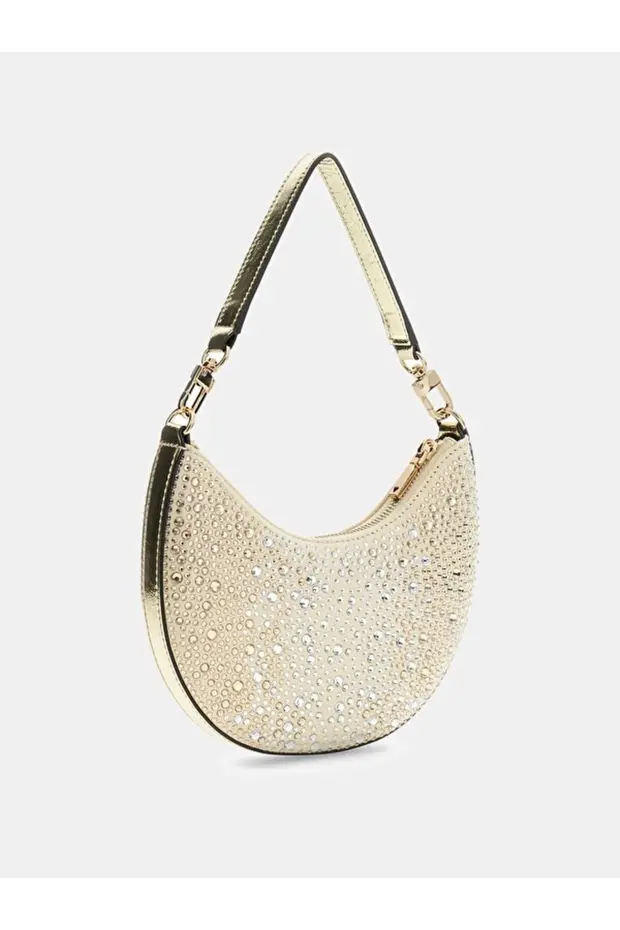 GUESS Tasmin Taş Detaylı Hobo Çanta HWEG9931720 - gold