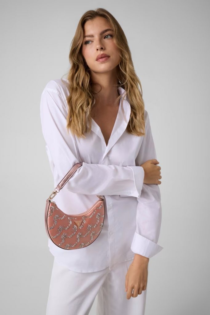 GUESS Tasmin Omuz Çantası HWEM9931720 - pembe