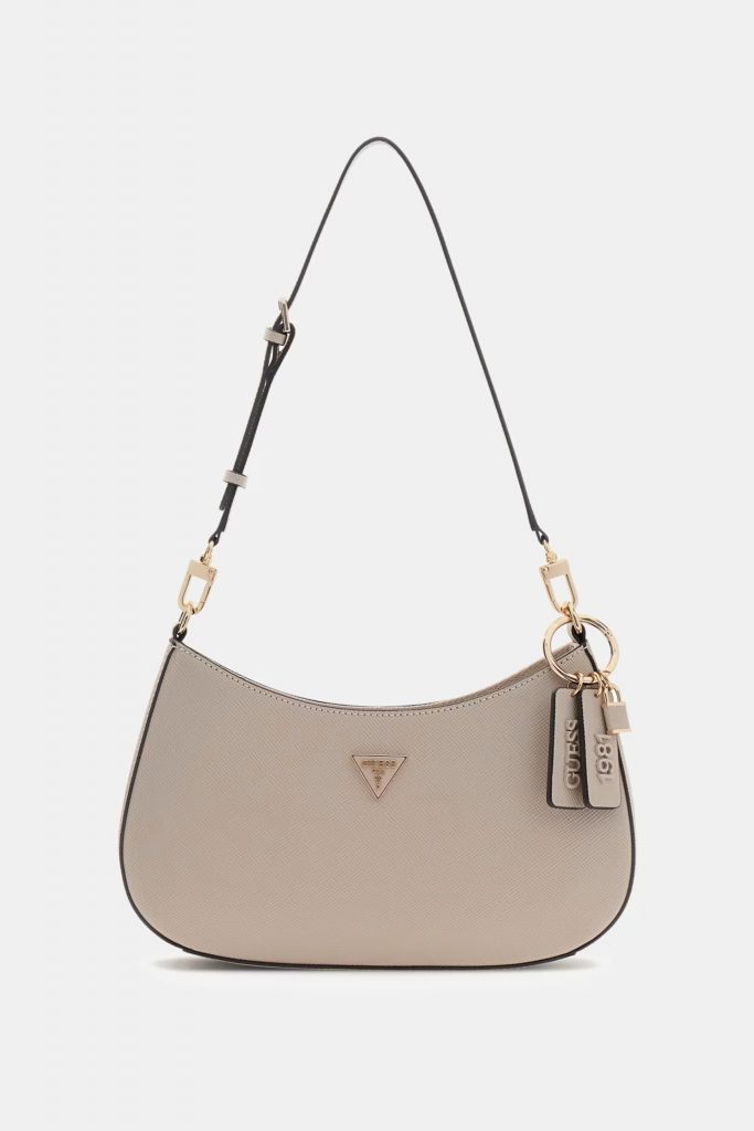 GUESS Noelle Saffiano Omuz Çantası HWZG9672180 - BEJ
