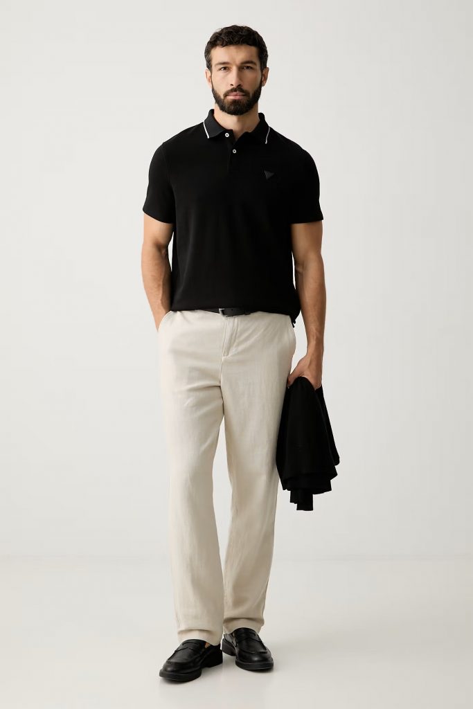 GUESS Polo Yaka T-Shirt M6YP11K4390 - Siyah