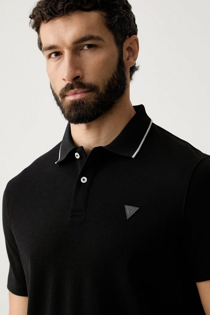 GUESS Polo Yaka T-Shirt M6YP11K4390 - Siyah
