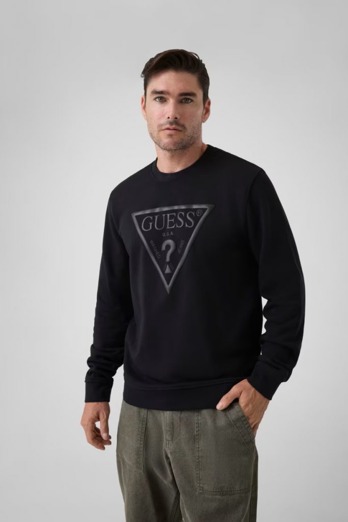GUESS Nakışlı Logolu Sweatshirt M6YQ37K4103 - Siyah