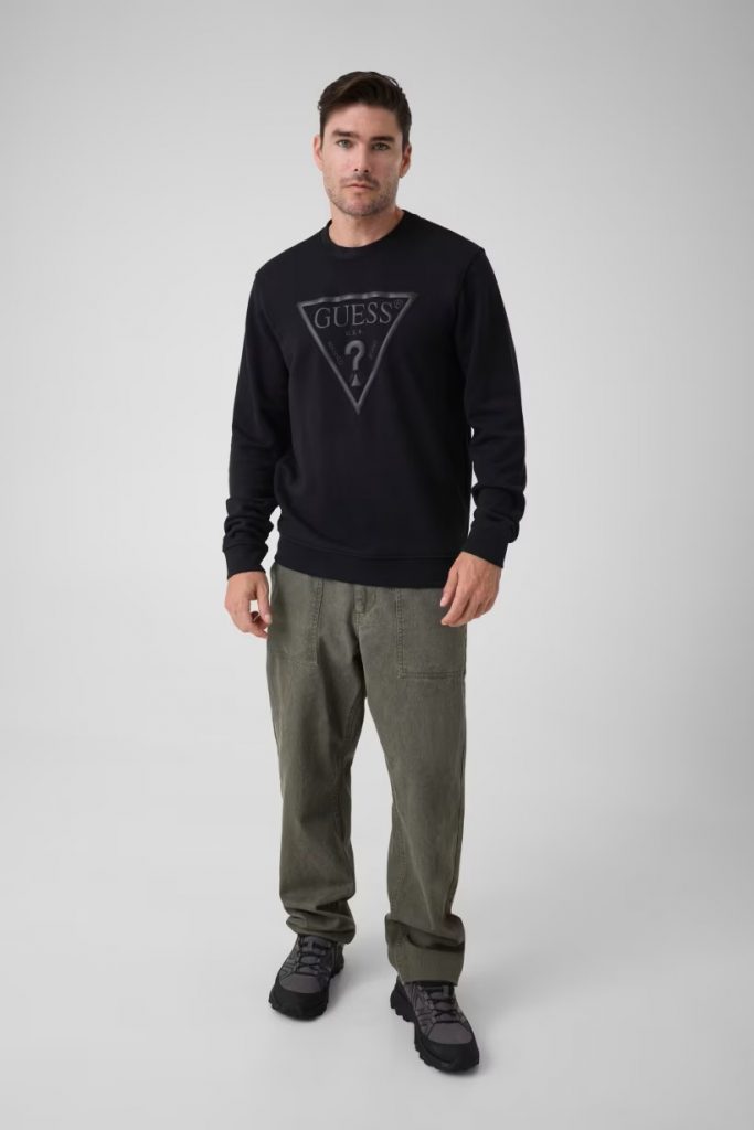 GUESS Nakışlı Logolu Sweatshirt M6YQ37K4103 - Siyah