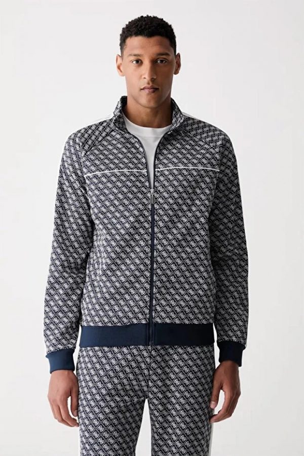 GUESS Parimo Dik Yaka Tam Fermuarlı Sweatshirt Z6YQ16K4620