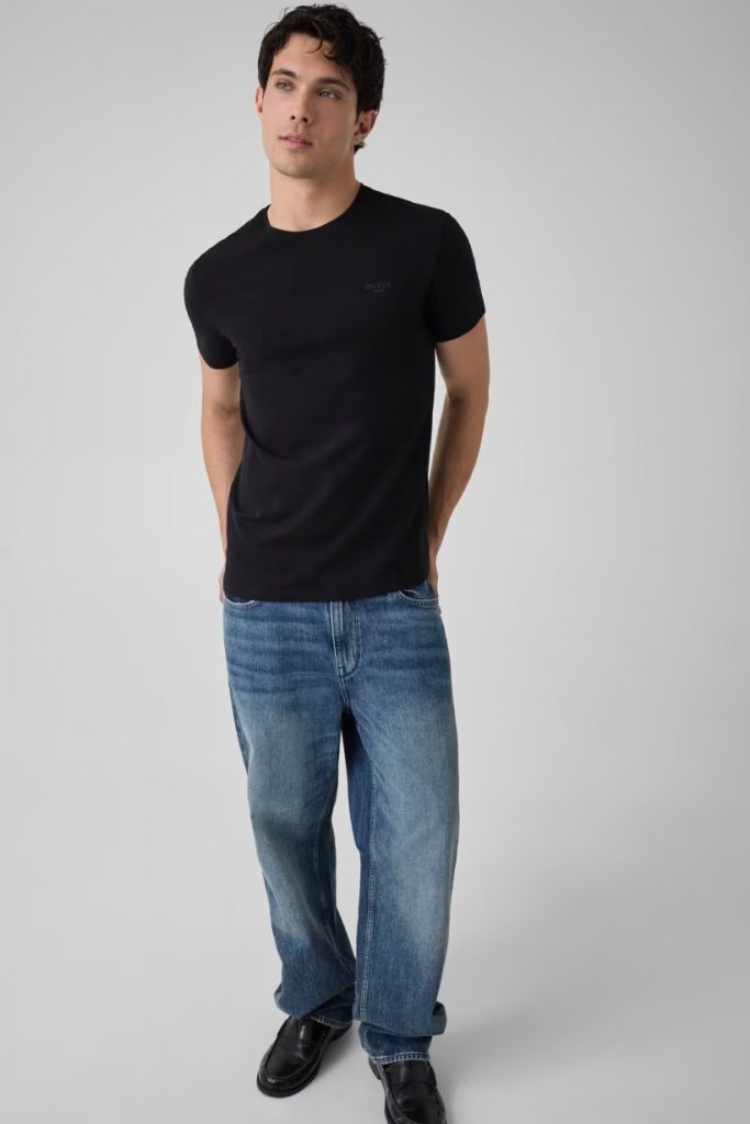 GUESS Pamuk Karışımlı T-Shirt M6YI24K3728 - Siyah