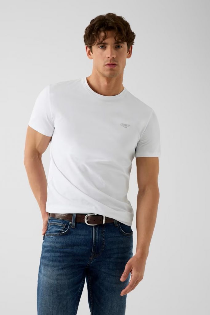GUESS Pamuk Karışımlı T-Shirt M6YI24K3728 - Beyaz