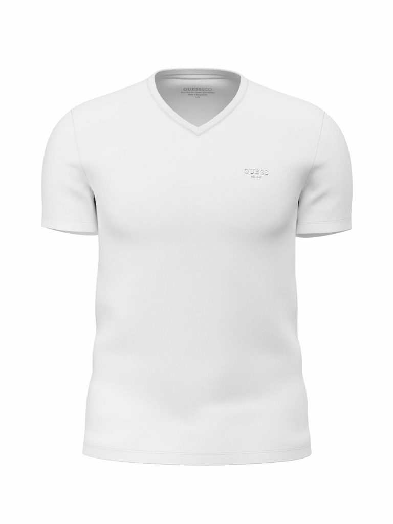 GUESS V Yaka Erkek T-Shirt M6YI32K3735 - Beyaz