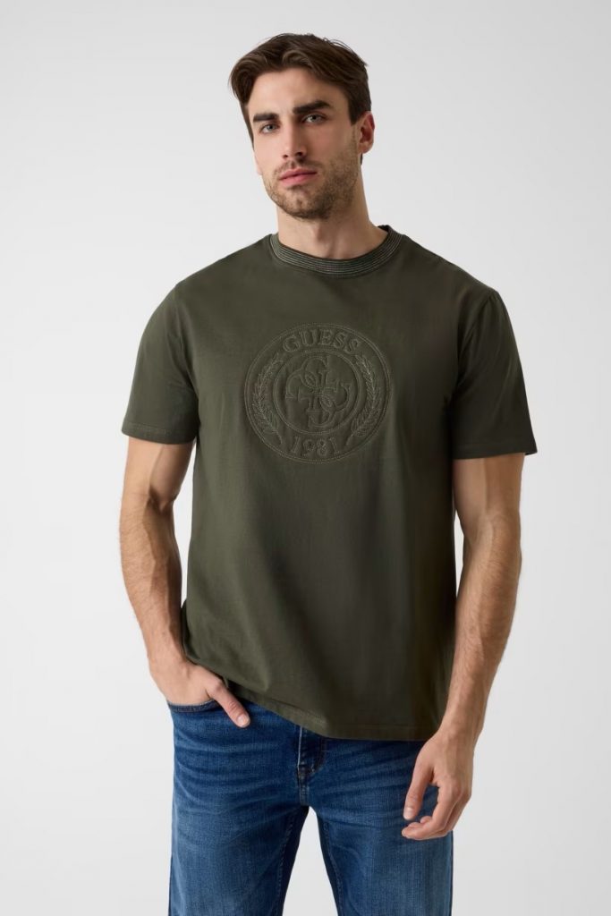 GUESS İşlemeli Logolu T-Shirt M6YI52K4238 - HAKİ