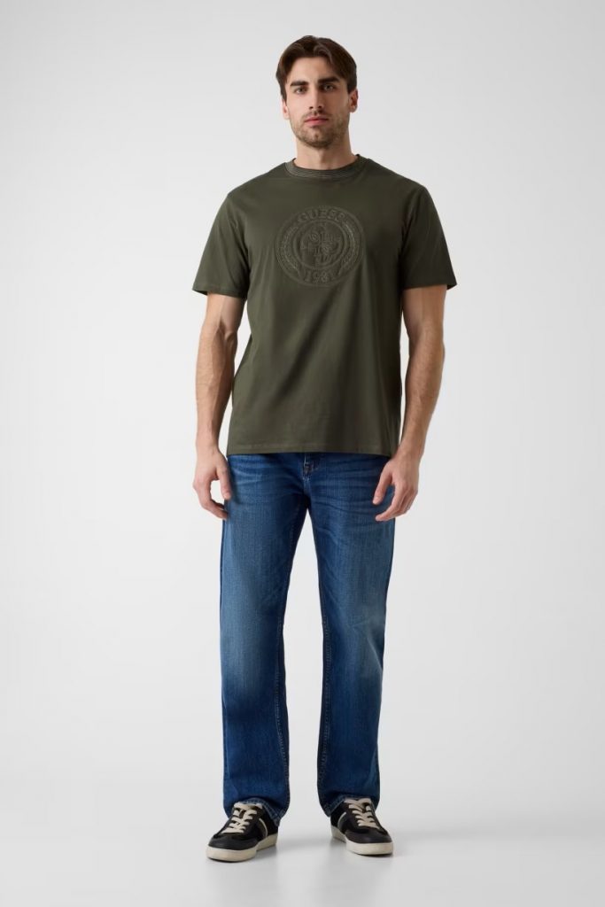 GUESS İşlemeli Logolu T-Shirt M6YI52K4238 - HAKİ