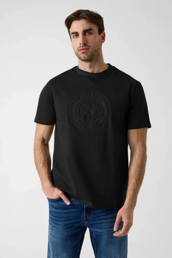 GUESS İşlemeli Logolu T-Shirt M6YI52K4238 - Siyah