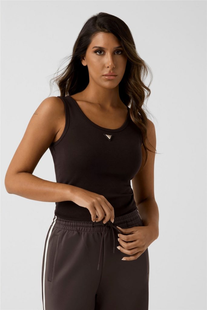 GUESS  Guess Olympe Kadın Aktif Modal T-shırt V6YP09K4312 - kahve