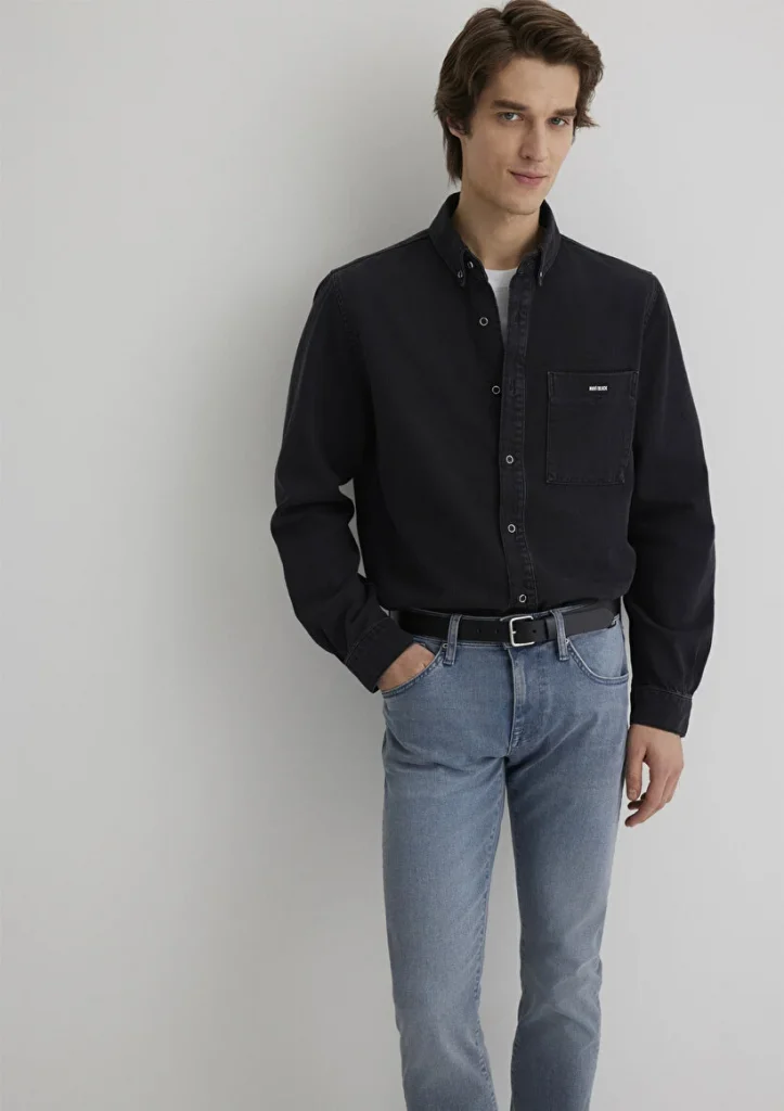 MAVİ Jayden Mavi Black Koyu Gri Jean Gömlek M0211065-89297 - Siyah