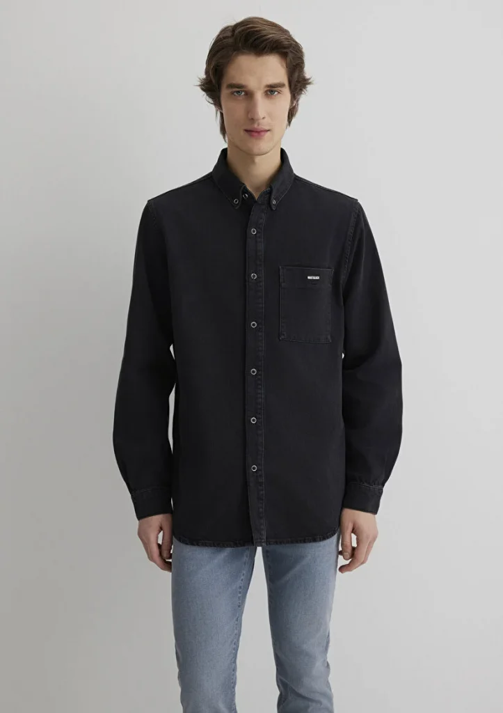 MAVİ Jayden Mavi Black Koyu Gri Jean Gömlek M0211065-89297 - Siyah