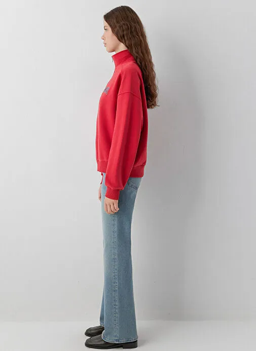 MAVİ Kadın Kırmızı Baskılı Sweatshirt M1S10373-88631