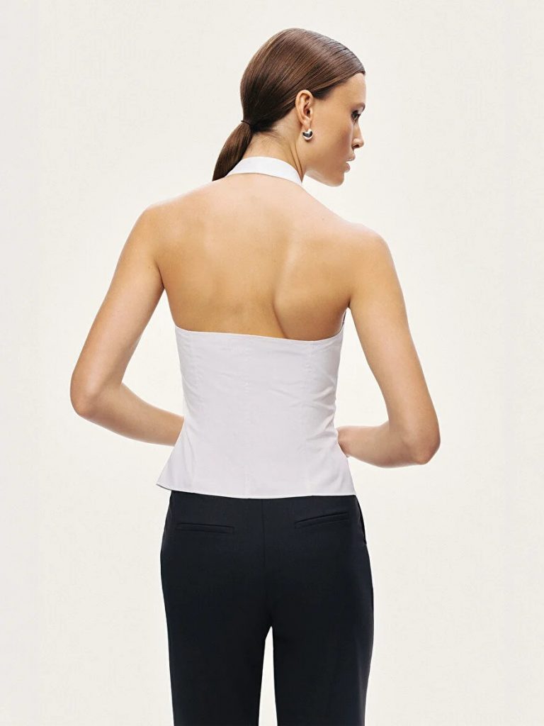 NOCTURNE Aksesuar Detaylı Halter Yaka Bluz 6240