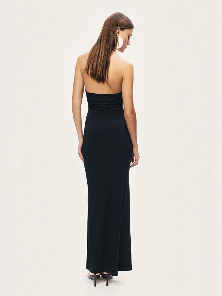 NOCTURNE Drape Ve Aksesuarlı Maxi Elbise 2748