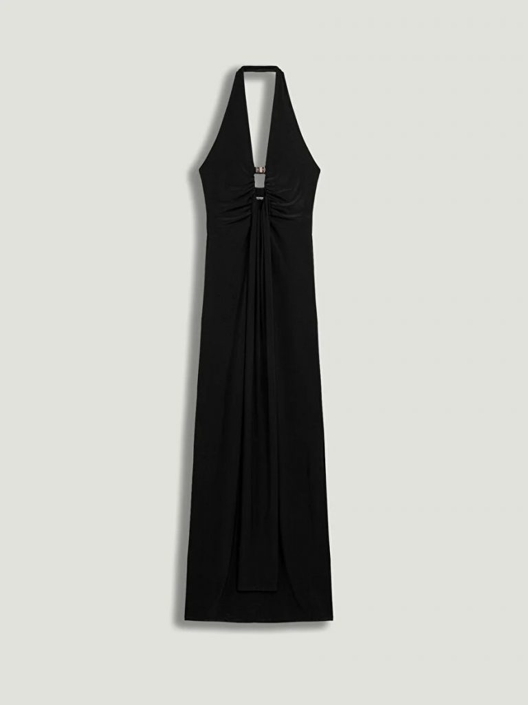 NOCTURNE Drape Ve Aksesuarlı Maxi Elbise 2748