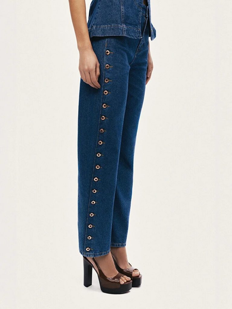 NOCTURNE Metal Düğme Detaylı Denim Pantolon 18167