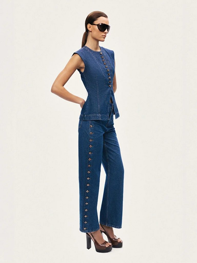 NOCTURNE Metal Düğme Detaylı Denim Pantolon 18167