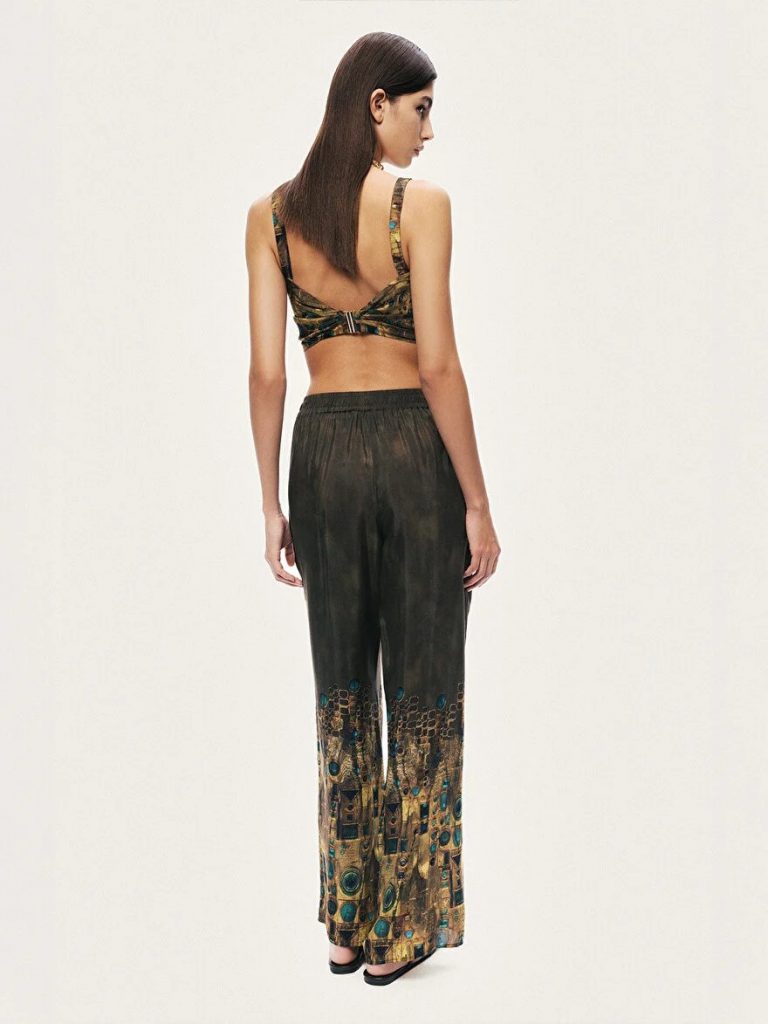 NOCTURNE Desenli Düz Paça Pantolon 3493 - HAKİ