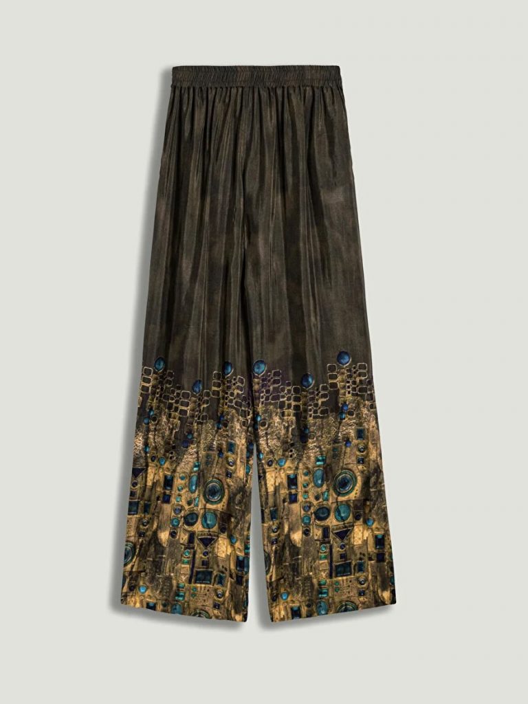 NOCTURNE Desenli Düz Paça Pantolon 3493 - HAKİ