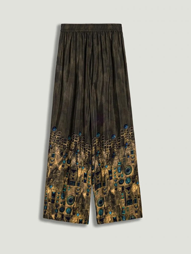 NOCTURNE Desenli Düz Paça Pantolon 3493 - HAKİ
