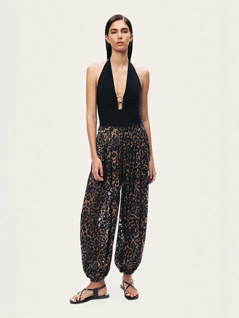NOCTURNE Leopar Desenli Şalvar Pantolon 3494