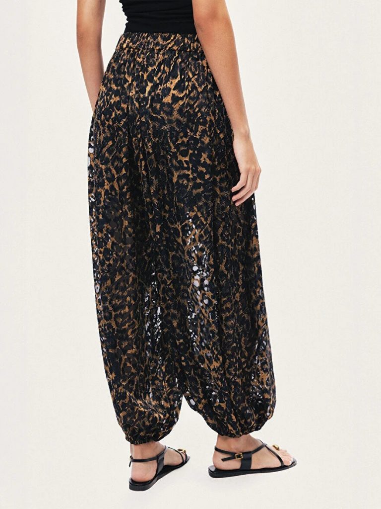 NOCTURNE Leopar Desenli Şalvar Pantolon 3494