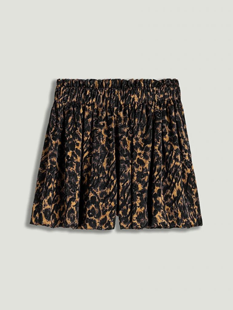 NOCTURNE Leopar Desenli Dökümlü Şort 13126