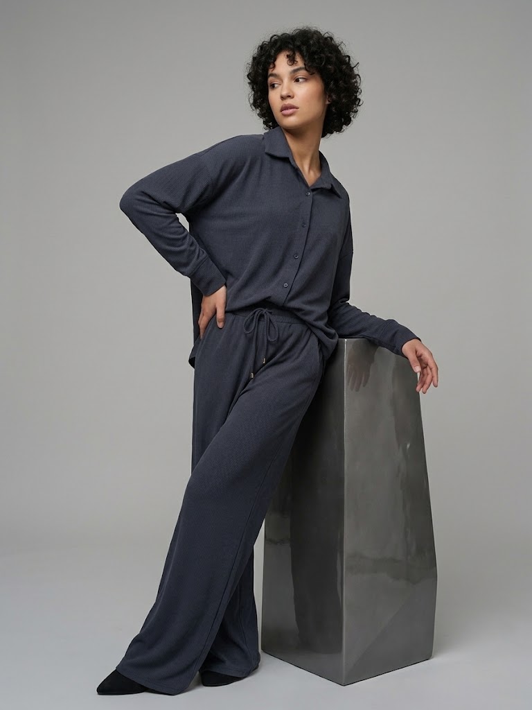ON TRİKO Kadife Oversize Gömlek 14300