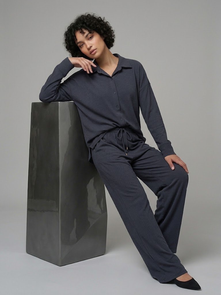 ON TRİKO Kadife Oversize Gömlek 14300