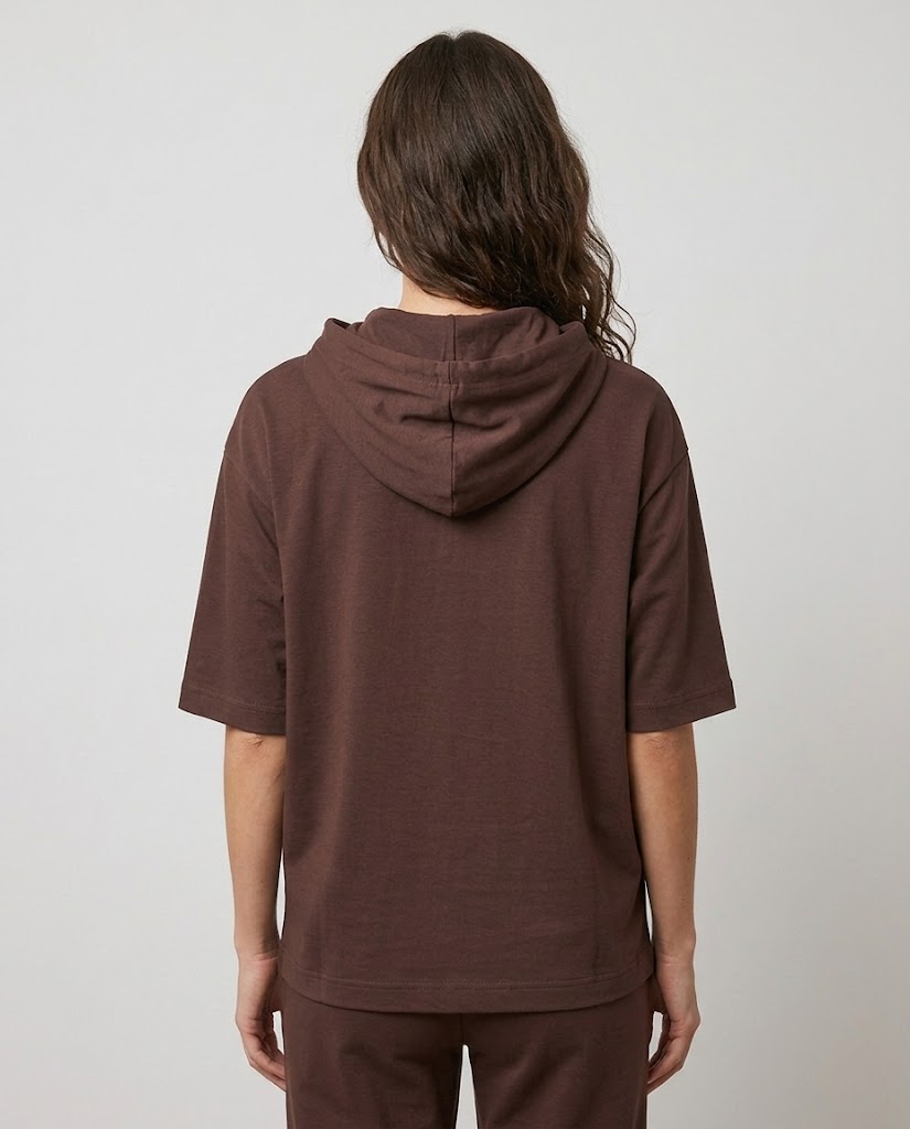 ON TRİKO Kapüşonlu Kısa Kollu Cepli Sweatshirt 16335