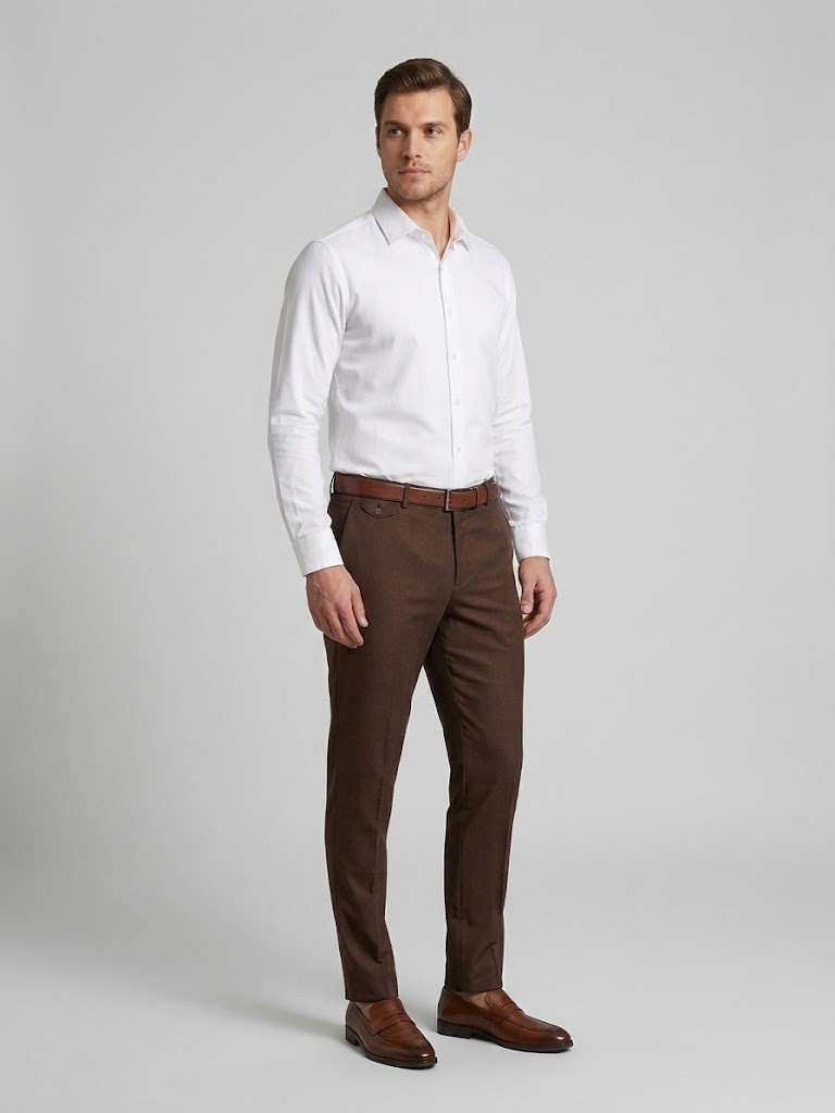 ECER Erkek Slim Fit Keten Görünümlü Klasik Kumaş Pantolon 24786610