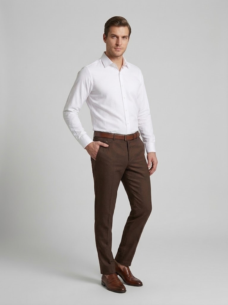 ECER Erkek Slim Fit Keten Görünümlü Klasik Kumaş Pantolon 24786610