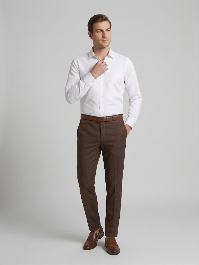 ECER Erkek Slim Fit Keten Görünümlü Klasik Kumaş Pantolon 24786610
