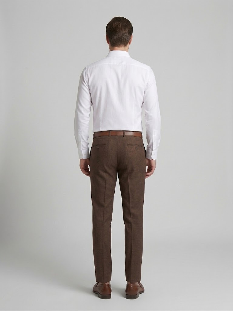 ECER Erkek Slim Fit Keten Görünümlü Klasik Kumaş Pantolon 24786610