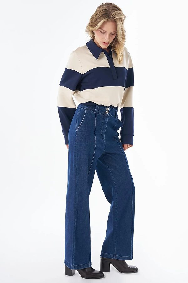 KAYRA Çima Dikişli Denim Pantolon 19114
