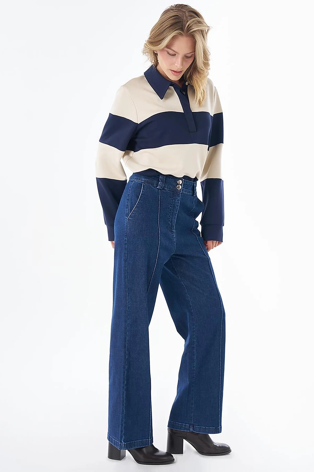 KAYRA Çima Dikişli Denim Pantolon 19114